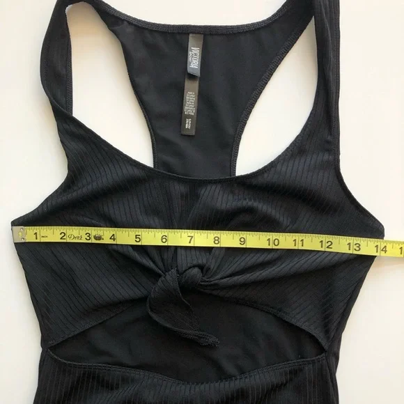 Victoria Secret Sport Dress Women’s S Black Open Mid Section Tank Tie Knot Front - Picture 6 of 11
